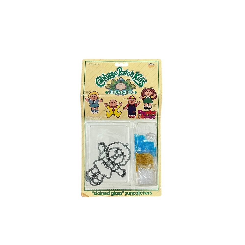 Vintage 1984 Cabbage Patch Kids Make It & Bake It "Stained Glass" Suncatcher Kit